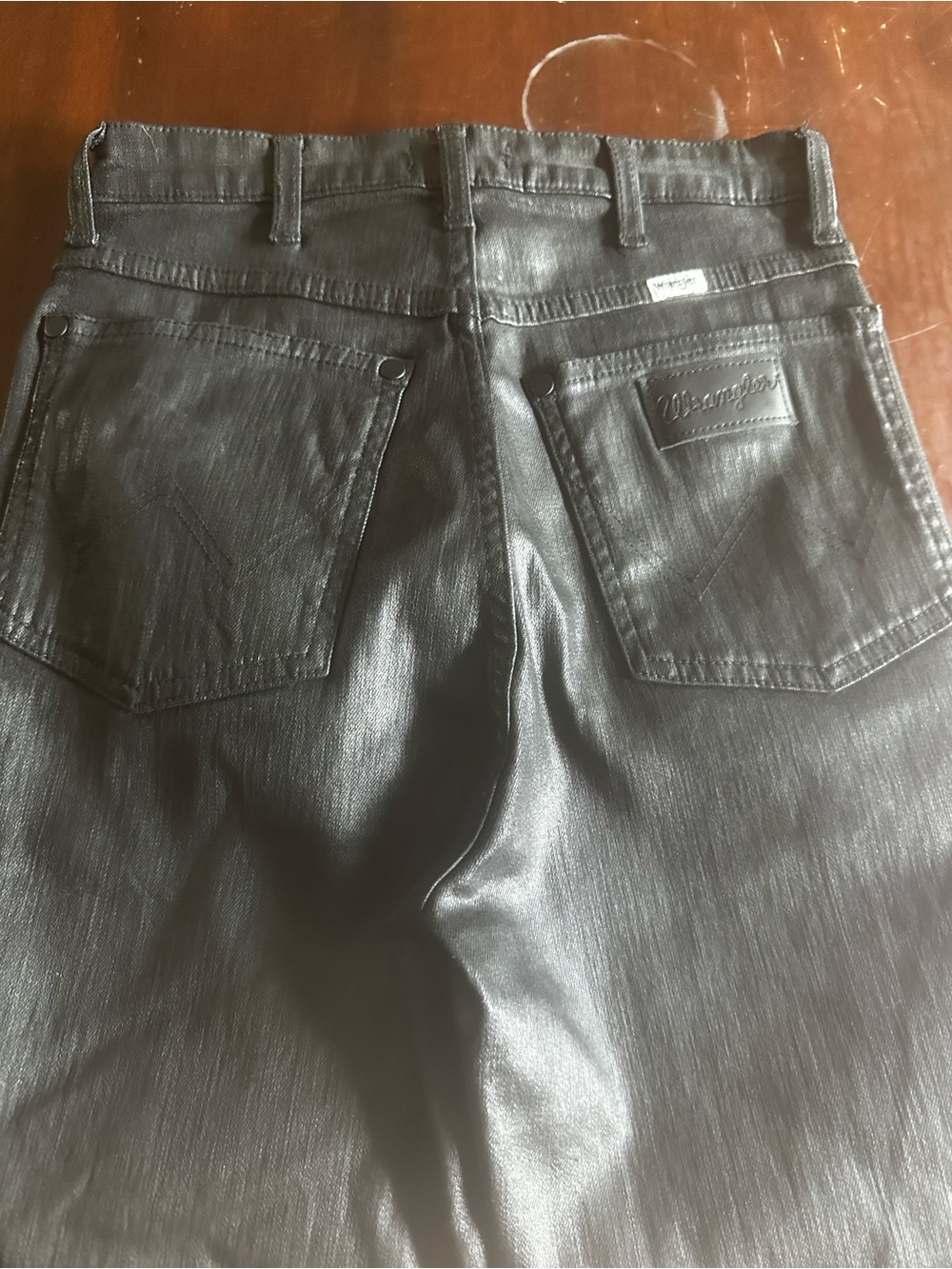 Wrangler Men’s Black Coated Jeans - Slim Straight Back View